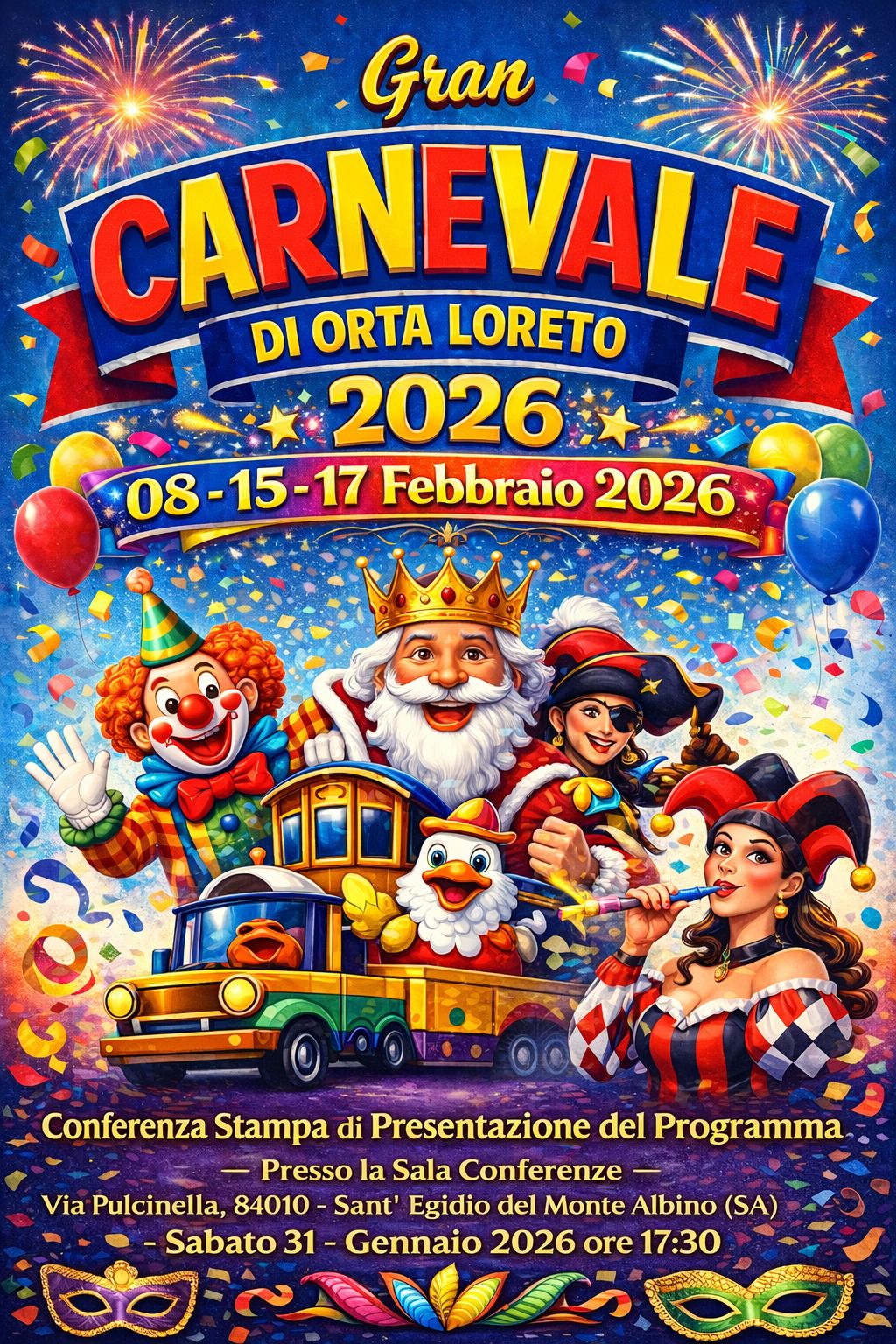 Gran Carnevale di Orta Loreto 2026 – IL PROGRAMMA