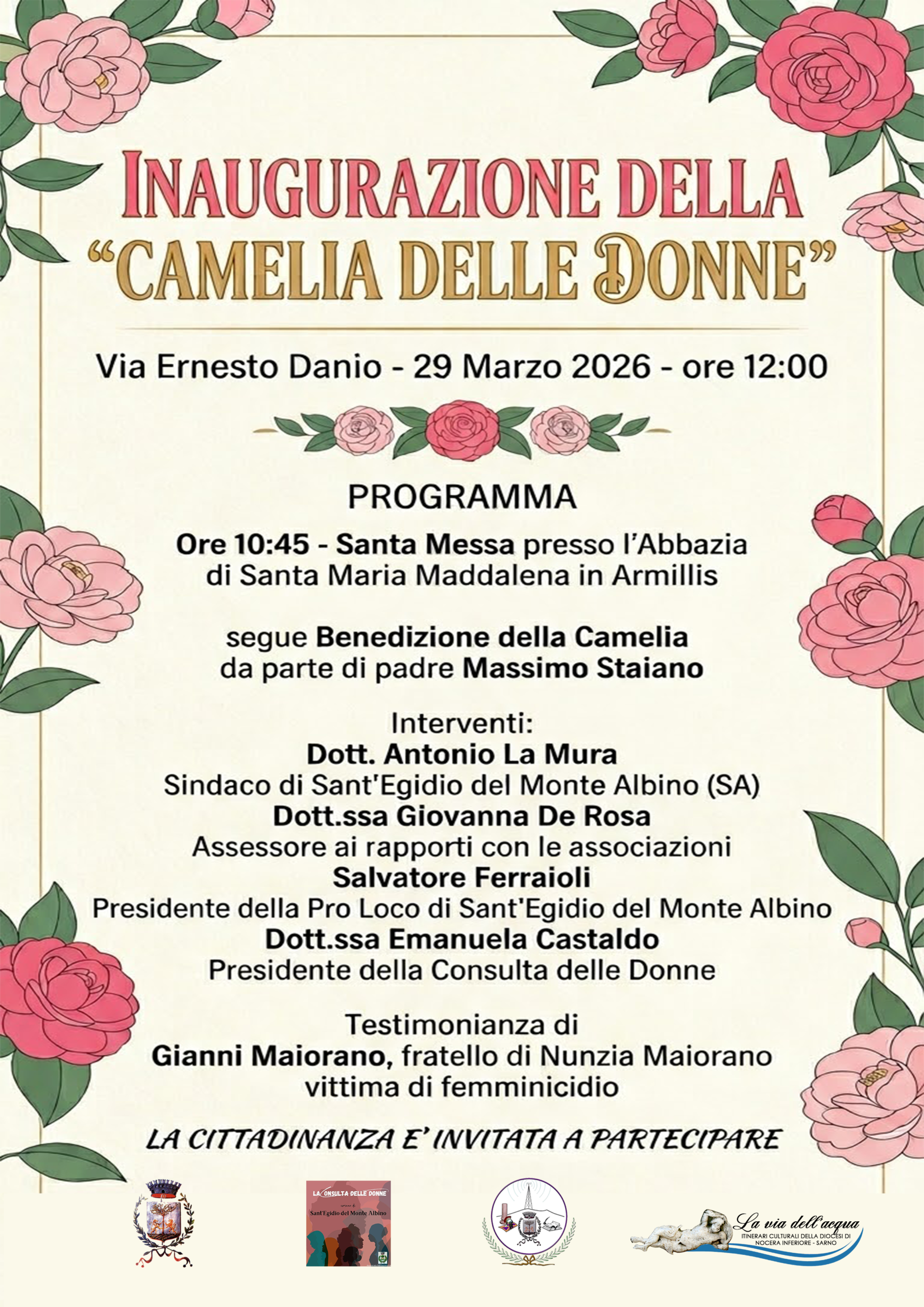LA CAMELIA DELLE DONNE | Inaugurazione il 29 Marzo 2026