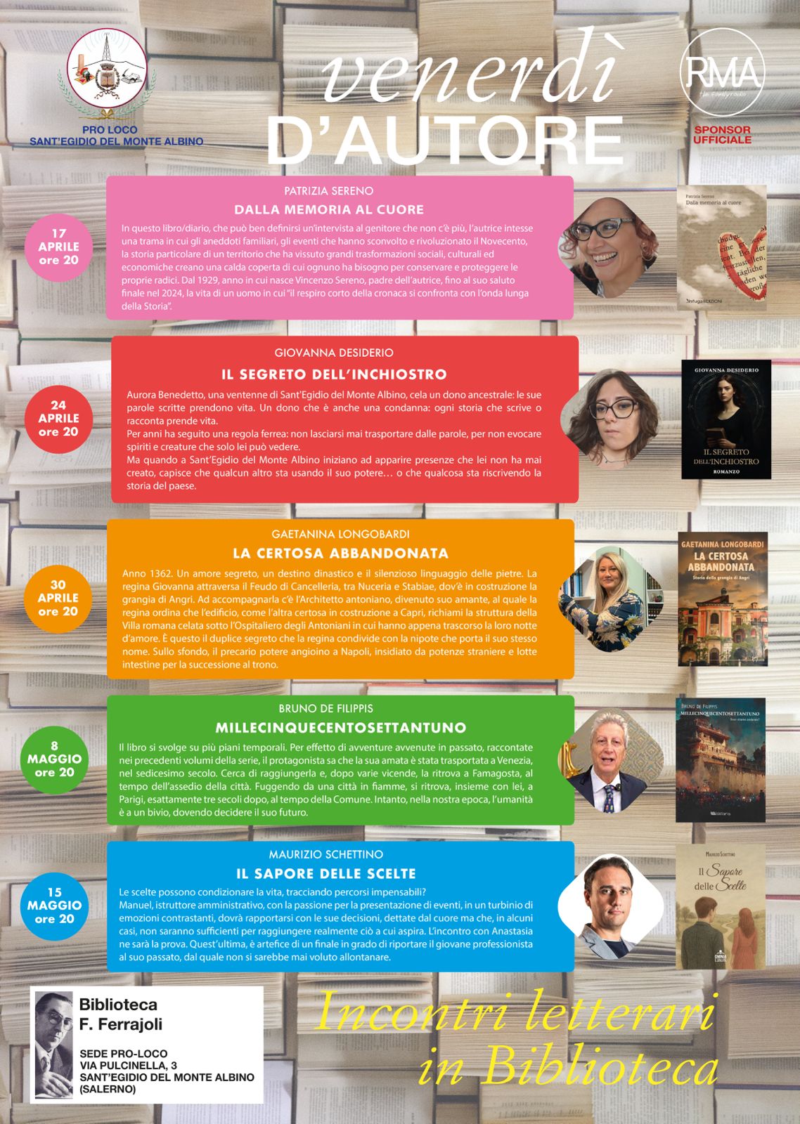 VENERDI’ D’AUTORE | RASSEGNA LETTERARIA EDIZIONE 2026